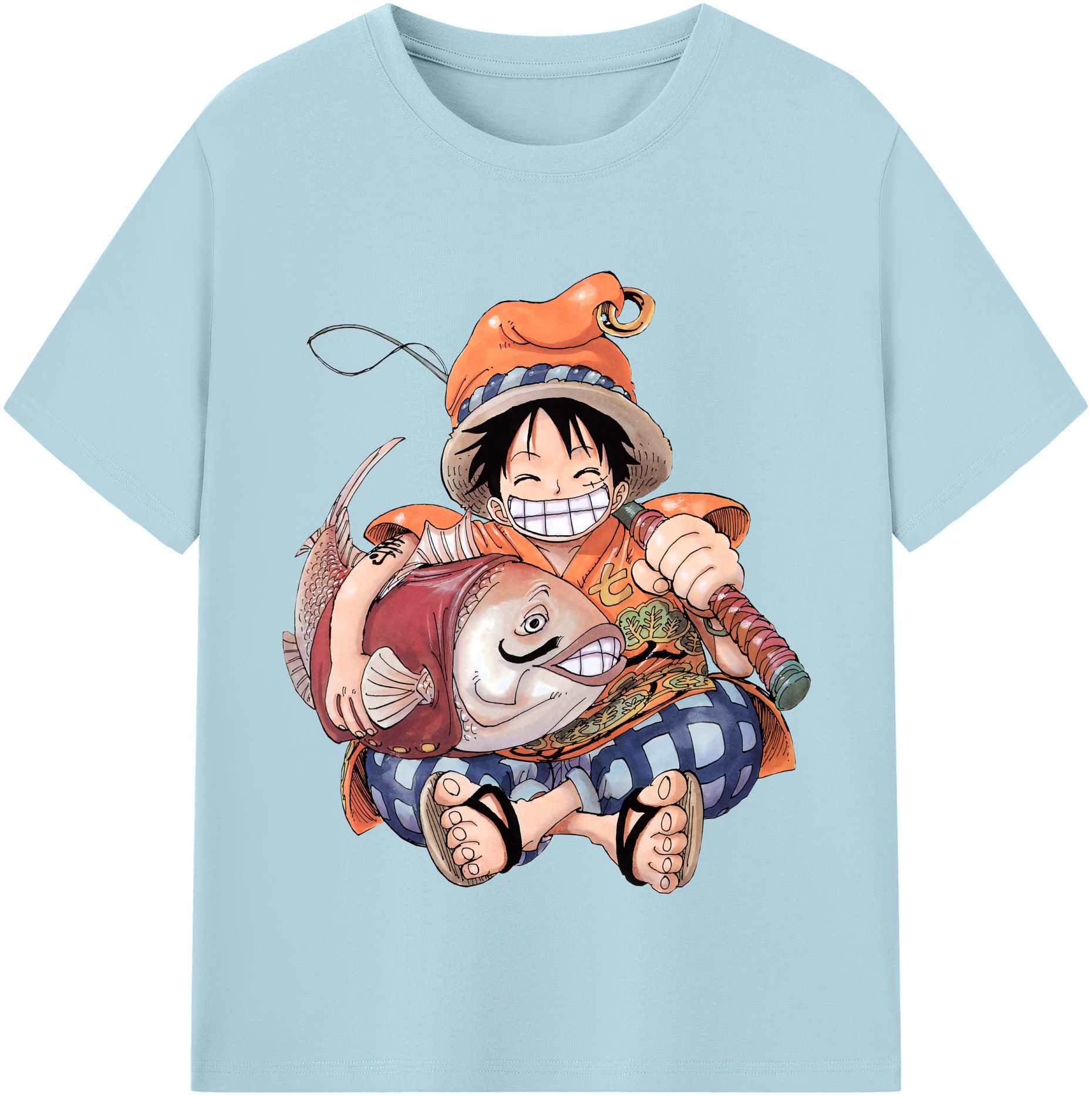 ワンピース モンキー・D・ルフィ ONE PIECE Monkey D. Luffy 綿100％半袖Tシャツ（フロントプリント）